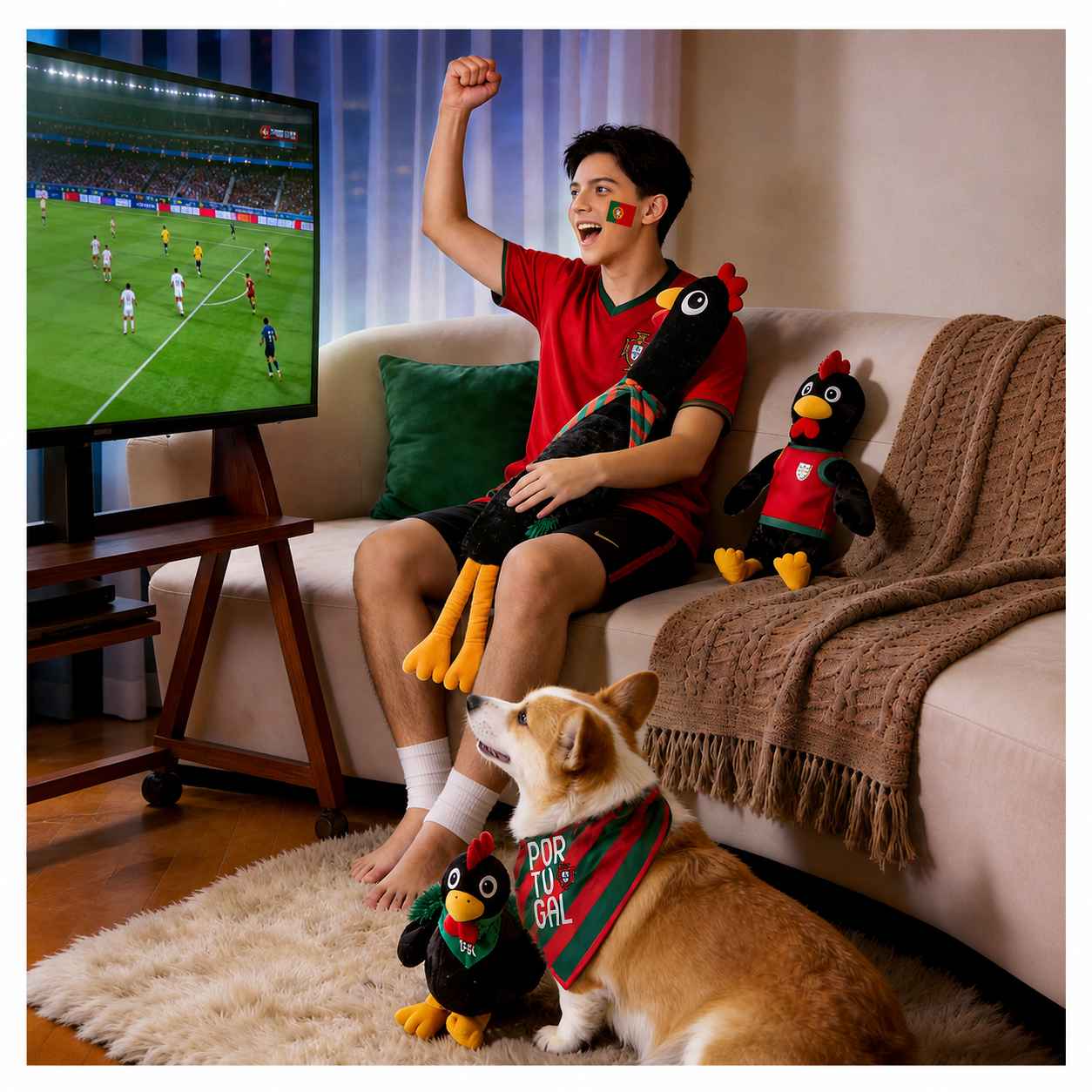 Portugal FPF Pet Rooster Plush Toy (L)